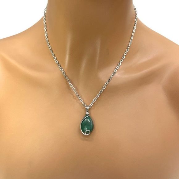 Monarch Blessings | Handcrafted Spiral Stone Necklace - Picture 1 of 7